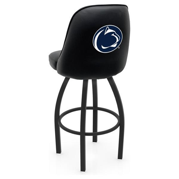 Pennsylvania State University Logo Grizzly Swivel Counter Stool - 25" Seat Height - Black Wrinkle Finish - Pub Style Bucket Seat 