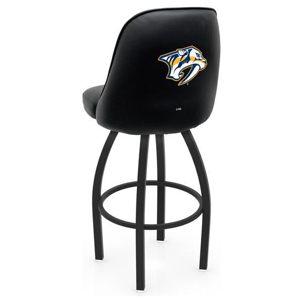 Nashville Predators Logo Grizzly Swivel Counter Stool - 25" Seat Height - Black Wrinkle Finish - Pub Style Bucket Seat 