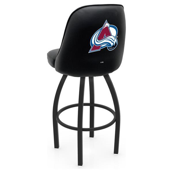 Colorado Avalanche Logo Grizzly Swivel Counter Stool - 25" Seat Height - Black Wrinkle Finish - Pub Style Bucket Seat 