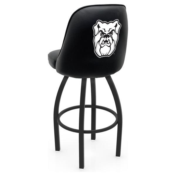 Butler Logo Grizzly Swivel Bar Stool - Black Wrinkle Finish - Pub Style Bucket Seat 