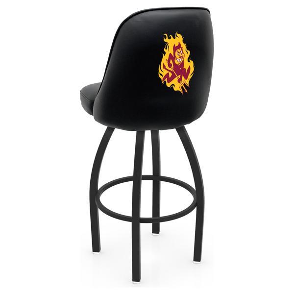 Arizona State University Logo 2 Grizzly Swivel Bar Stool - Black Wrinkle Finish - Pub Style Bucket Seat 