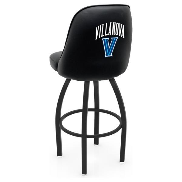 Villanova University Logo Grizzly Swivel Bar Stool - Black Wrinkle Finish - Pub Style Bucket Seat 