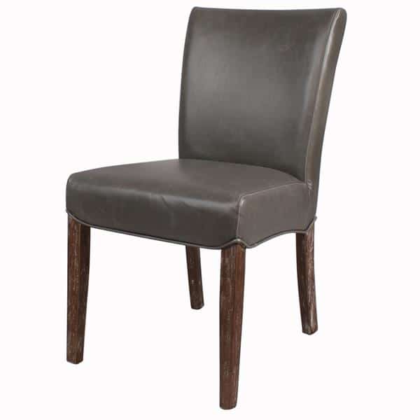 Beverly Hills Bonded Leather Chair Set of Two Vintage Gray 