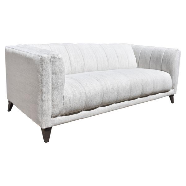 Punta Cana 79 in. Sofa - Armrest Support - Beige Textured Fabric - Black Powder Coated Steel Legs 