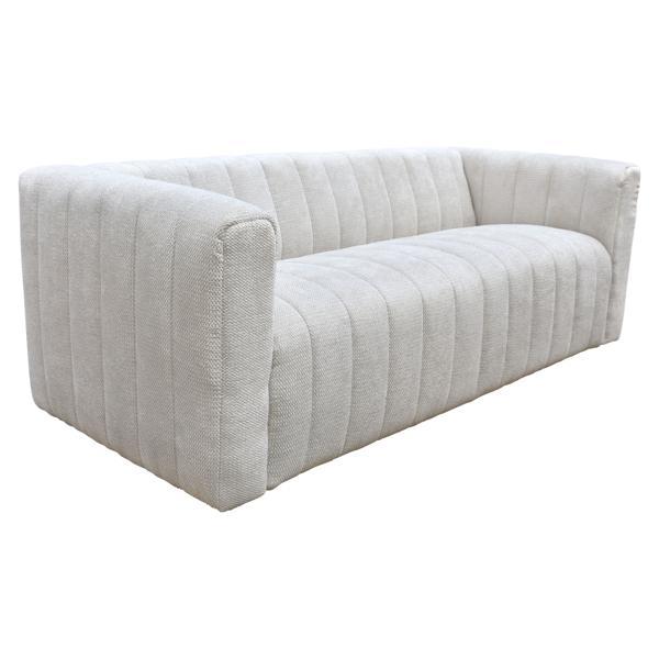 Puerto Plata 79 in. Sofa - Comfy and Durable Polyester Fabric - Black Polypropylene Legs - Beige 